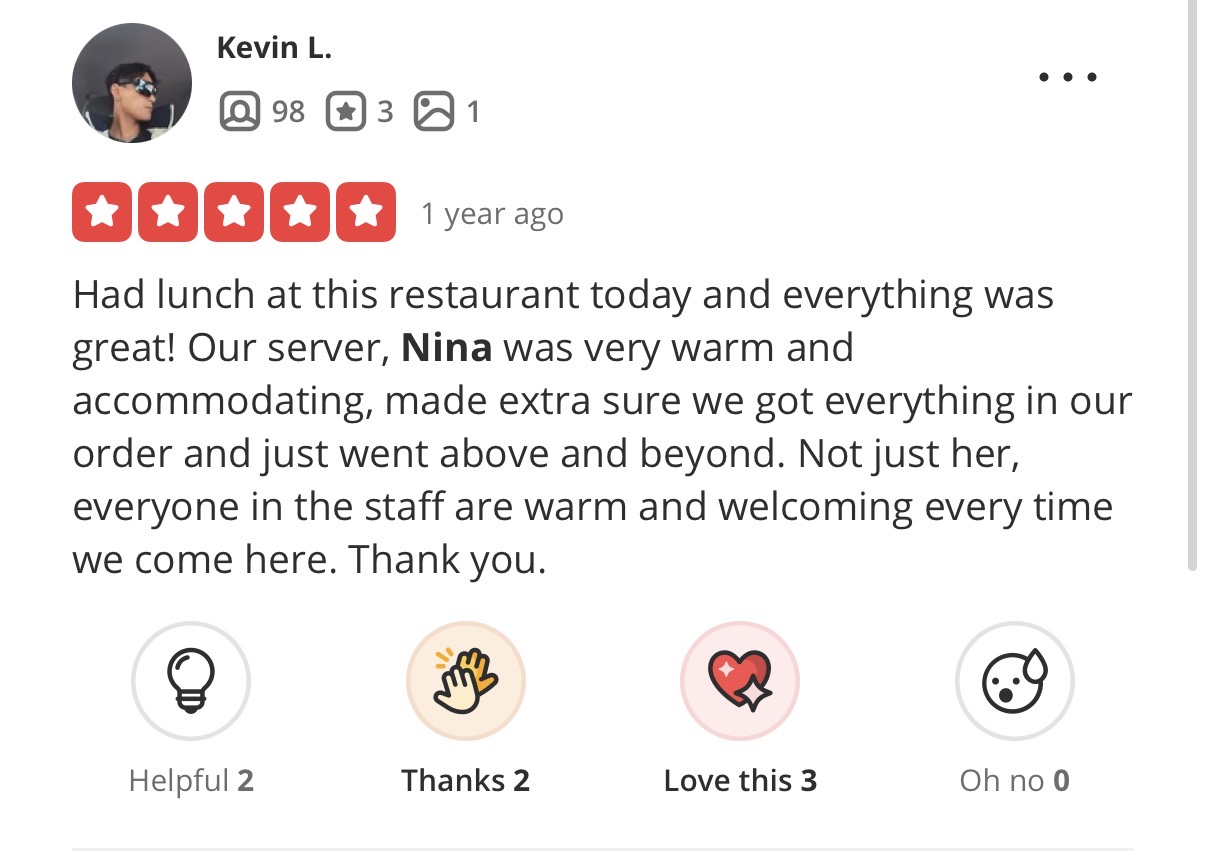 Original historical customer review by Kevin L.